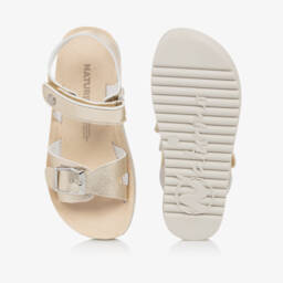 Naturino-Girls Metallic Gold Faux Leather Sandals | Childrensalon