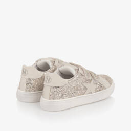 Naturino-Кроссовки серебристые блестящие на липучках для девочек | Childrensalon