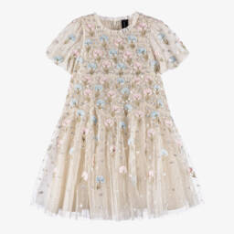 Needle & Thread-Girls Ivory Embroidered Floral & Sequin Tulle Dress | Childrensalon
