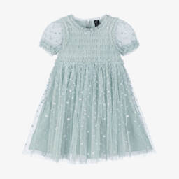 Needle & Thread-Girls Pale Aqua Blue Sequin Embellished Dress | Childrensalon