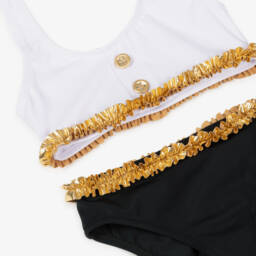 Nessi Byrd-Girls Black & White Bikini (UV50) | Childrensalon