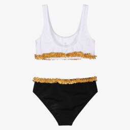Nessi Byrd-Girls Black & White Bikini (UV50) | Childrensalon