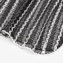 Nessi Byrd-Girls Black & White Crochet Beach Kaftan | Childrensalon