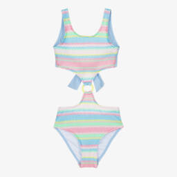Girls Blue & Pink Crochet Swimsuit (UV50)