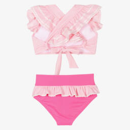 Nessi Byrd-Girls Pink Ruffle Bikini (UV50) | Childrensalon