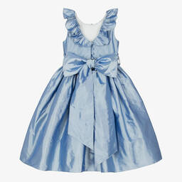 Nicki Macfarlane-Girls Blue Silk Dupion Dress | Childrensalon