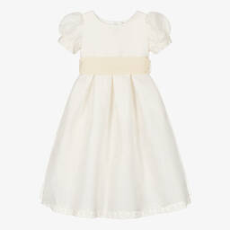 Nicki Macfarlane-Girls Ivory Silk & Organza Dress | Childrensalon
