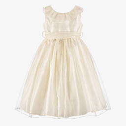 Nicki Macfarlane-Girls Ivory Silk Organza Dress | Childrensalon
