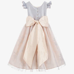 Nicki Macfarlane-Розово-серебристое платье из шелка и тюля | Childrensalon