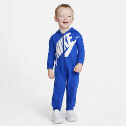 Nike-Baby Boys Blue Cotton Romper  | Childrensalon