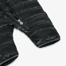 Nike-Black Swoosh Logo Padded Baby Snowsuit | Childrensalon