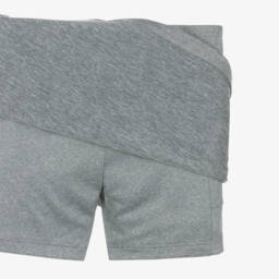 Nike-Girls Pink & Grey Swoosh Logo Skort Set | Childrensalon