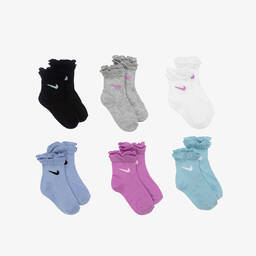 Girls Swoosh Ankle Socks (6 Pack)