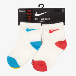 Nike-Ivory Ankle Socks (6 Pack) | Childrensalon