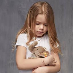 NOA Mini- شكل فيل ذهب وردي عيار 18 قيراط ومزين بألماس | Childrensalon