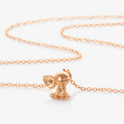 NOA Mini-18kt Rose Gold Diamond Elephant Necklace (38cm) | Childrensalon