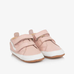 Old Soles Baby Girls Pink White Leather Pre Walkers