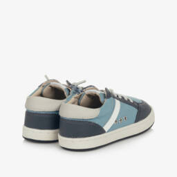 Old Soles-Boys Blue Leather & Canvas Trainers | Childrensalon