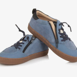 Old Soles-Boys Blue Leather Stripes & Star Trainers | Childrensalon