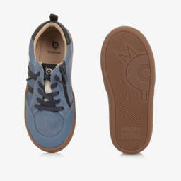 Old Soles-Boys Blue Leather Stripes & Star Trainers | Childrensalon