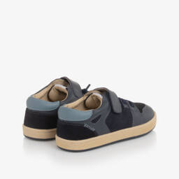 Old Soles-Boys Navy Blue Leather & Suede Trainers | Childrensalon