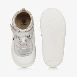Old Soles-Girls White First Walker Leather Trainers | Childrensalon
