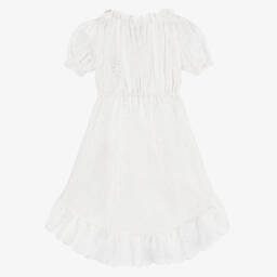 Olga Valentine-فستان برودري انجليز قطن لون أبيض | Childrensalon