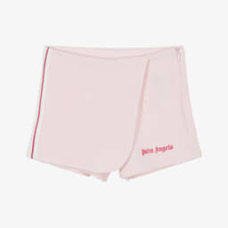 Girls Pink Cotton Waffle Jersey Skort