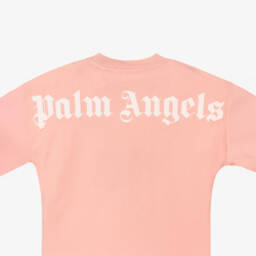Palm Angels-تيشيرت بياقة قطن لون زهري | Childrensalon