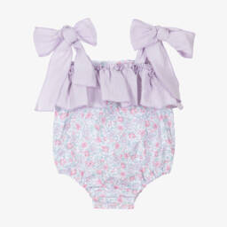 Baby Girls Lilac & Pink Floral Cotton Shortie