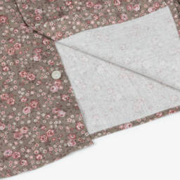 Paloma de la O-Girls Beige Floral Blouse & Needlecord Shorts Set | Childrensalon