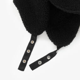 Parajumpers-Шапка-траппер черная флисовая букле | Childrensalon