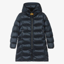 Parajumpers-Girls Blue Hooded Puffer Coat | Childrensalon