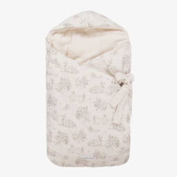 Pasito a Pasito-Beige Cotton Muslin Baby Nest (70cm) | Childrensalon