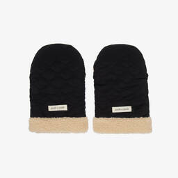 Pasito a Pasito-قفازات لعربة الدفع مبطنة لون اسود | Childrensalon