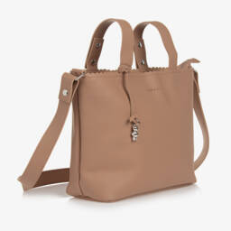 Pasito a Pasito-Brown Faux Leather Baby Organiser Bag (30cm) | Childrensalon