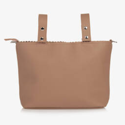 Pasito a Pasito-Brown Faux Leather Baby Organiser Bag (30cm) | Childrensalon