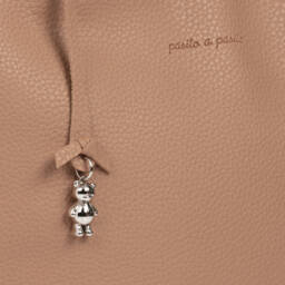 Pasito a Pasito-Brown Faux Leather Baby Organiser Bag (30cm) | Childrensalon