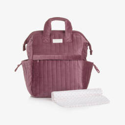 Pasito a Pasito-Cherry Velvet Changing Backpack (40cm) | Childrensalon