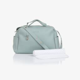 Pasito a Pasito-Pale Green Faux Leather Changing Bag (36cm) | Childrensalon