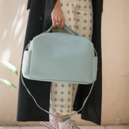 Pasito a Pasito-Pale Green Faux Leather Changing Bag (36cm) | Childrensalon