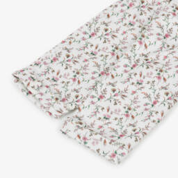 Patachou-Baby Girls Ivory Needlecord Trousers with Floral Liberty Fabric | Childrensalon