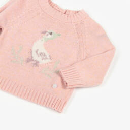 Patachou-Джемпер из шерсти и кашемира розовый для малышек | Childrensalon