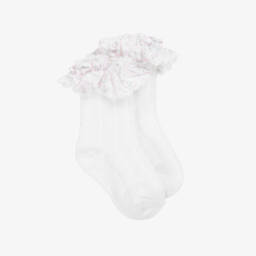 Sarah Louise-Baby Girls White & Blue Smocked Dress | Childrensalon