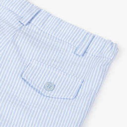 Patachou-Boys Blue Cotton Striped Shorts | Childrensalon