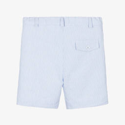 Patachou-Boys Blue Cotton Striped Shorts | Childrensalon