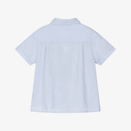 Patachou-Boys Blue Linen & Cotton Shirt | Childrensalon