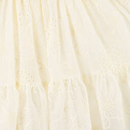 Patachou-Girls Ivory Embroidered Chiffon Dress | Childrensalon