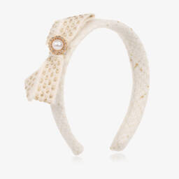 Piccola Speranza-Girls Blue Wool Tweed Dress with Lace Collar | Childrensalon