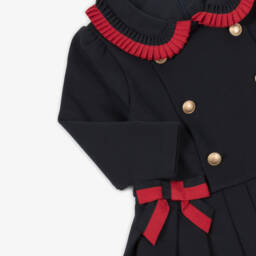 Patachou-فستان قطن جيرسي لون كحلي للبنات | Childrensalon